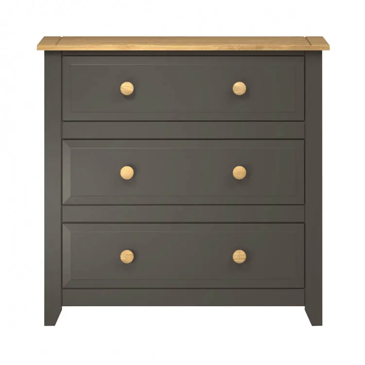 Core Products Core Capri Carbon and Waxed Pine 3 Drawer Chest of Drawers