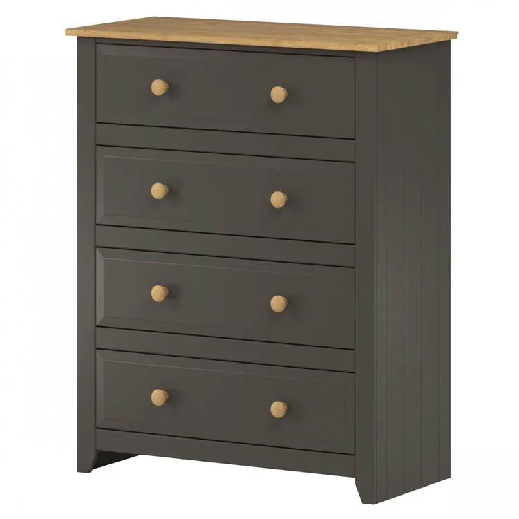 Core Products Core Capri Carbon and Waxed Pine 4 Drawer Chest of Drawers