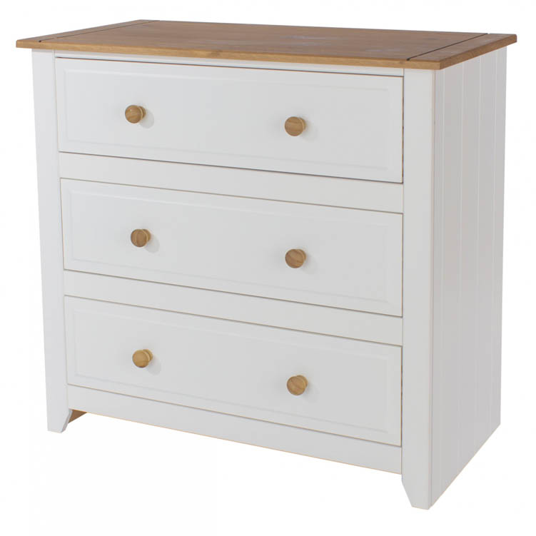 Core Products Core Capri White 3 Drawer Chest of Drawers (Flat Packed)