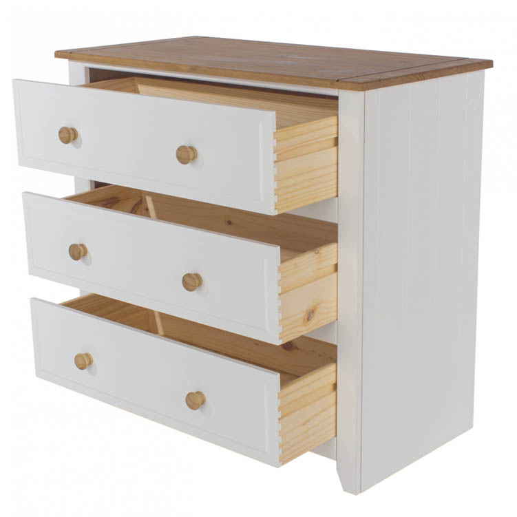 Core Products Core Capri White 3 Drawer Chest of Drawers (Flat Packed)