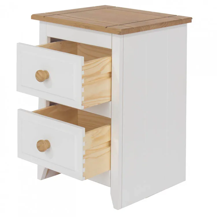 Core Products Core Capri White 2 Drawer Petite Bedside Table