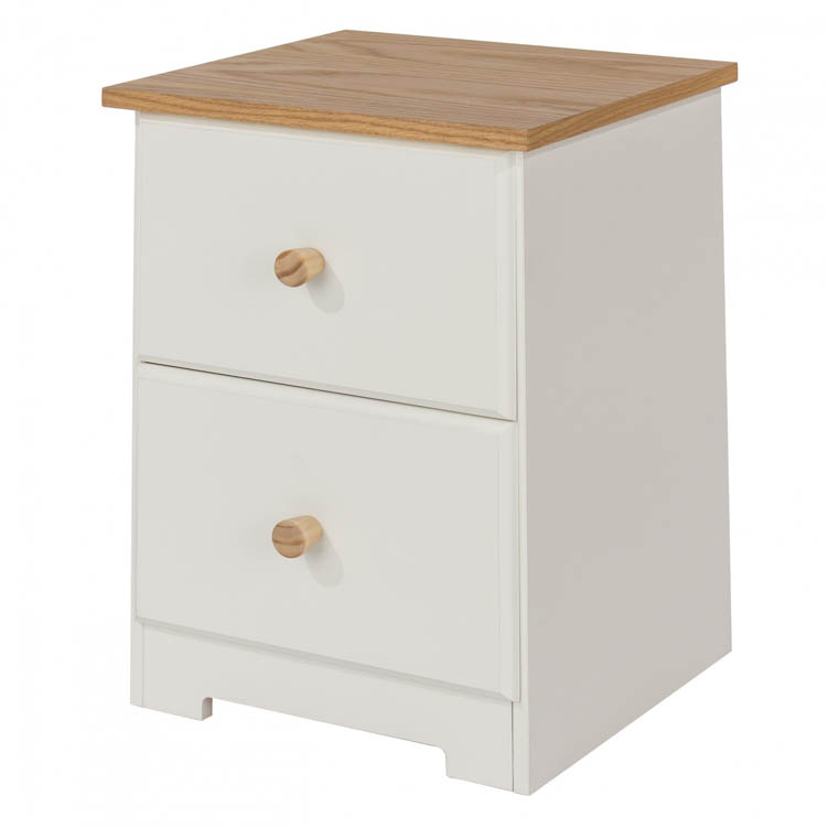 Core Products Core Colorado White and Oak 2 Drawer Petite Bedside Cabinet (Flat Packed)