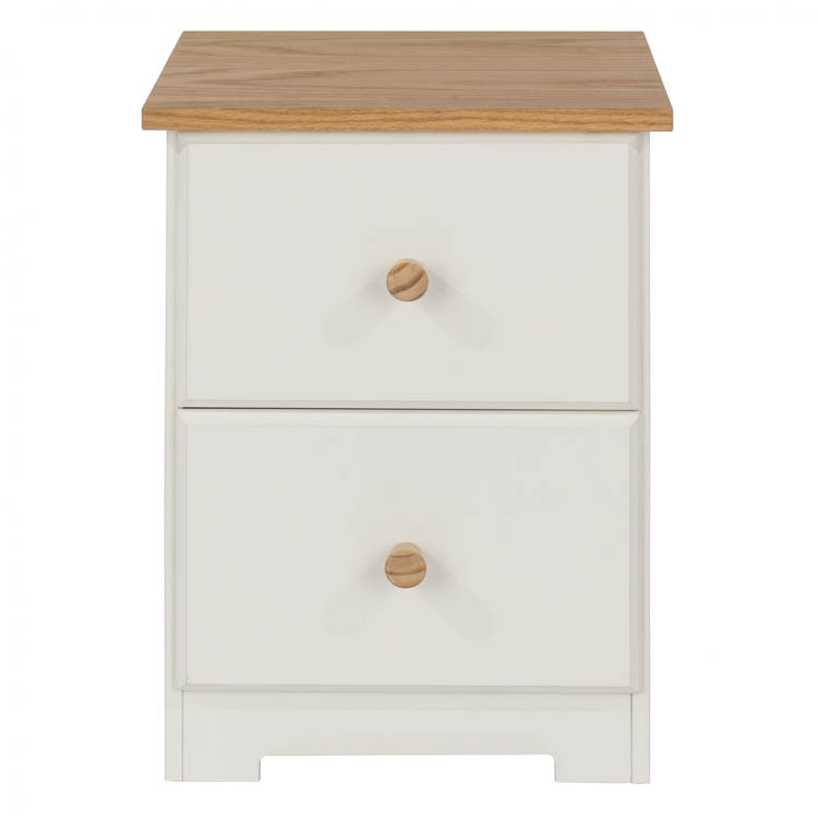 Core Products Core Colorado White and Oak 2 Drawer Petite Bedside Cabinet (Flat Packed)