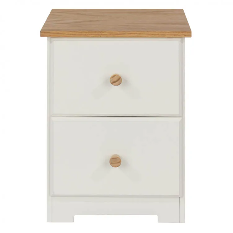 Core Core Colorado White and Oak 2 Drawer Petite Bedside Table