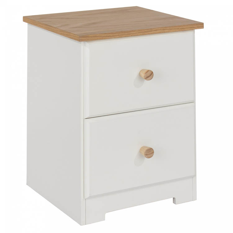 Core Products Core Colorado White and Oak 2 Drawer Petite Bedside Cabinet (Flat Packed)