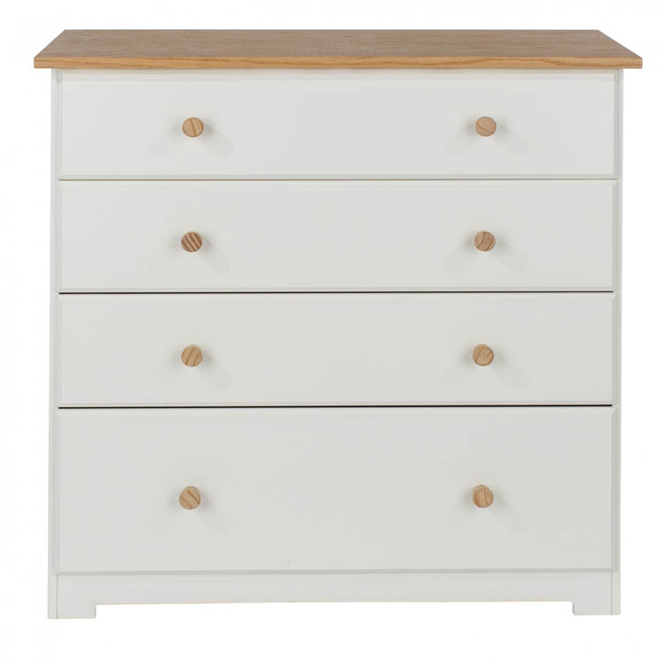 Core Products Core Colorado White and Oak 4 Drawer Chest of Drawers (Flat Packed)