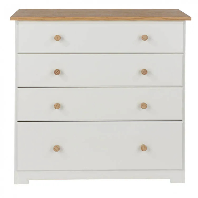 Core Core Colorado White and Oak 4 Drawer Chest of Drawers