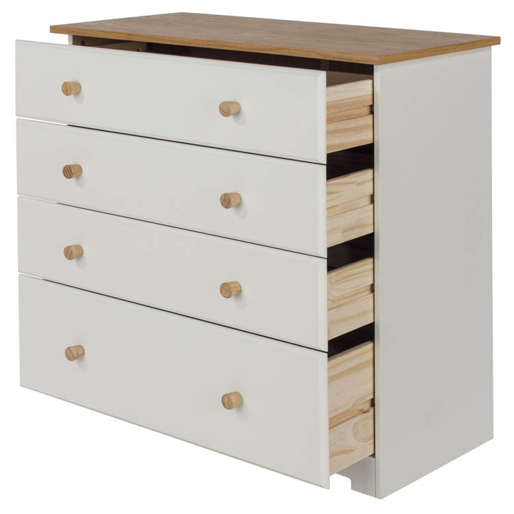 Core Products Core Colorado White and Oak 4 Drawer Chest of Drawers (Flat Packed)
