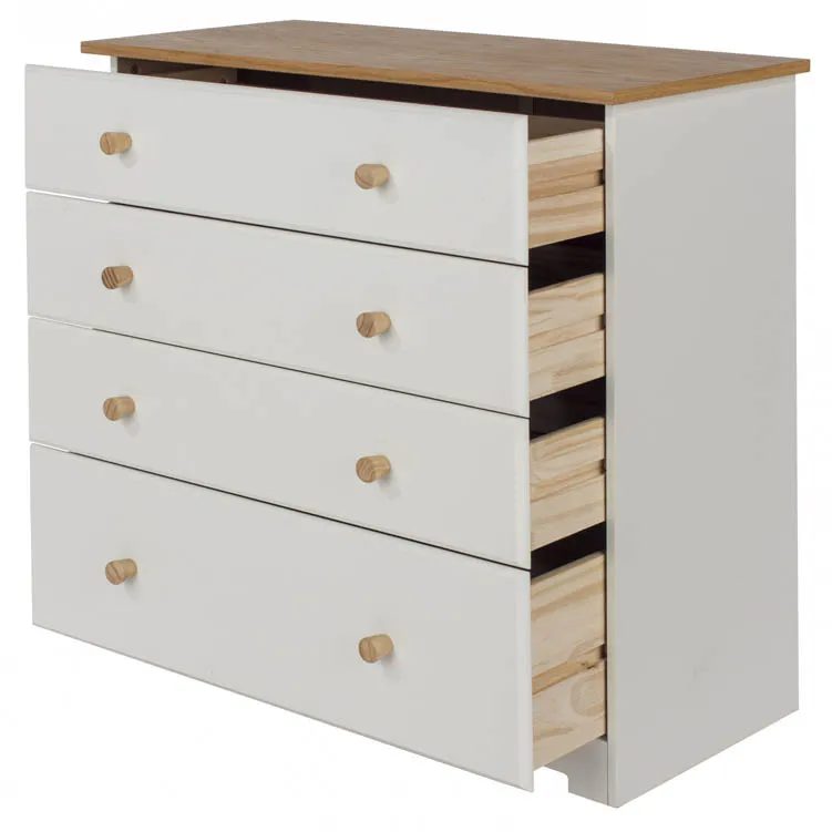 Core Core Colorado White and Oak 4 Drawer Chest of Drawers