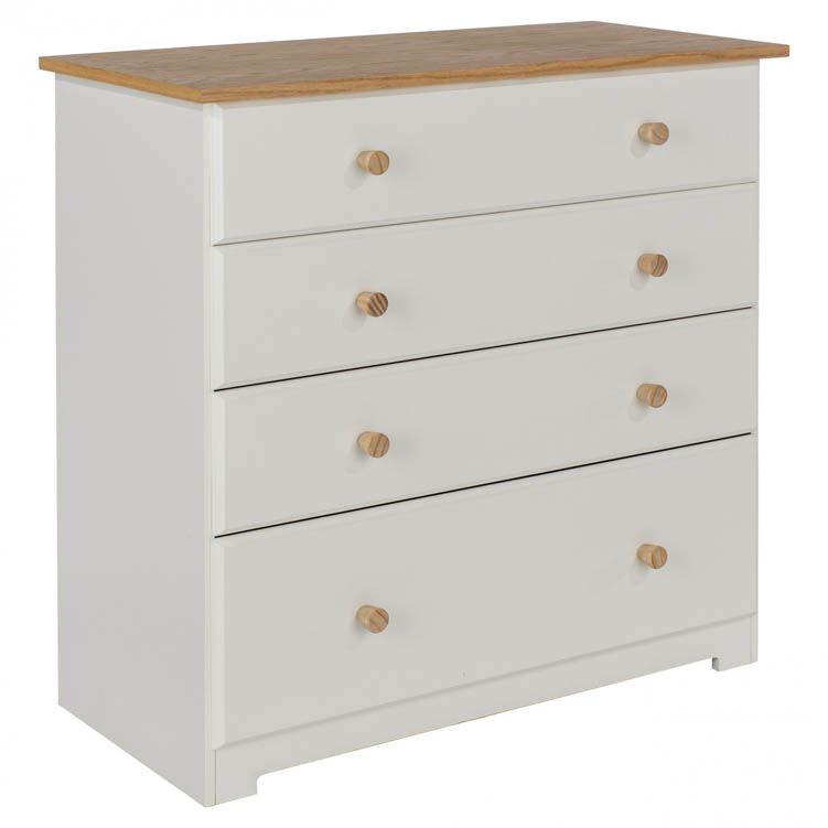 Core Products Core Colorado White and Oak 4 Drawer Chest of Drawers (Flat Packed)