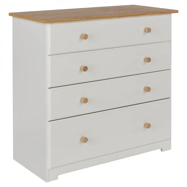 Core Core Colorado White and Oak 4 Drawer Chest of Drawers