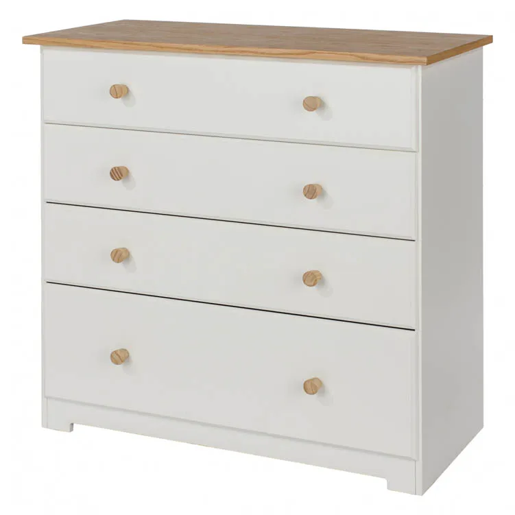 Core Core Colorado White and Oak 4 Drawer Chest of Drawers