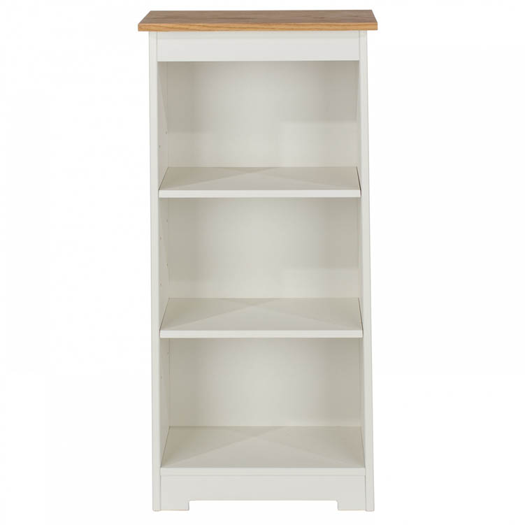 Core Products Core Colorado White and Oak Low Narrow Bookcase (Flat Packed)