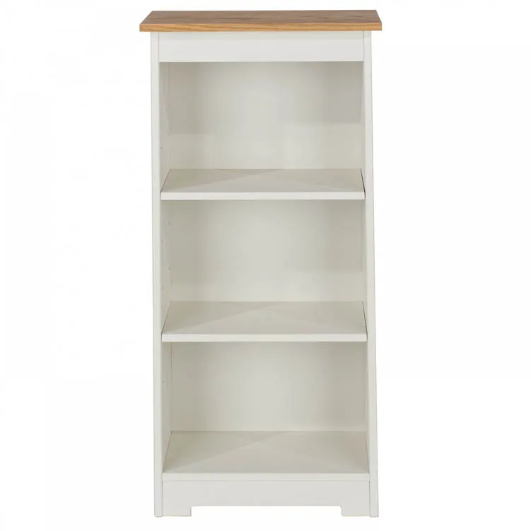 Core Core Colorado White and Oak Low Narrow Bookcase