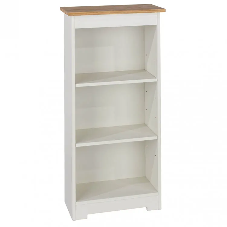 Core Products Core Colorado White and Oak Low Narrow Bookcase