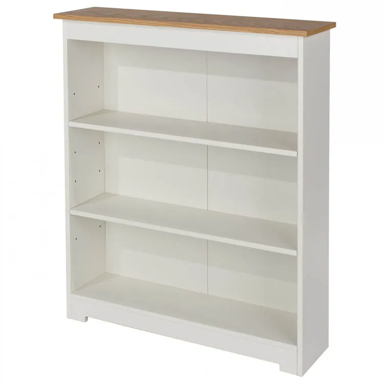 Core Core Colorado White and Oak Low Wide Bookcase
