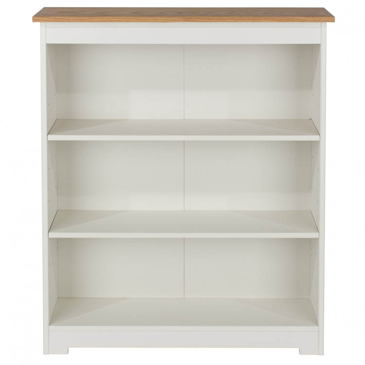 Core Products Core Colorado White and Oak Low Wide Bookcase (Flat Packed)