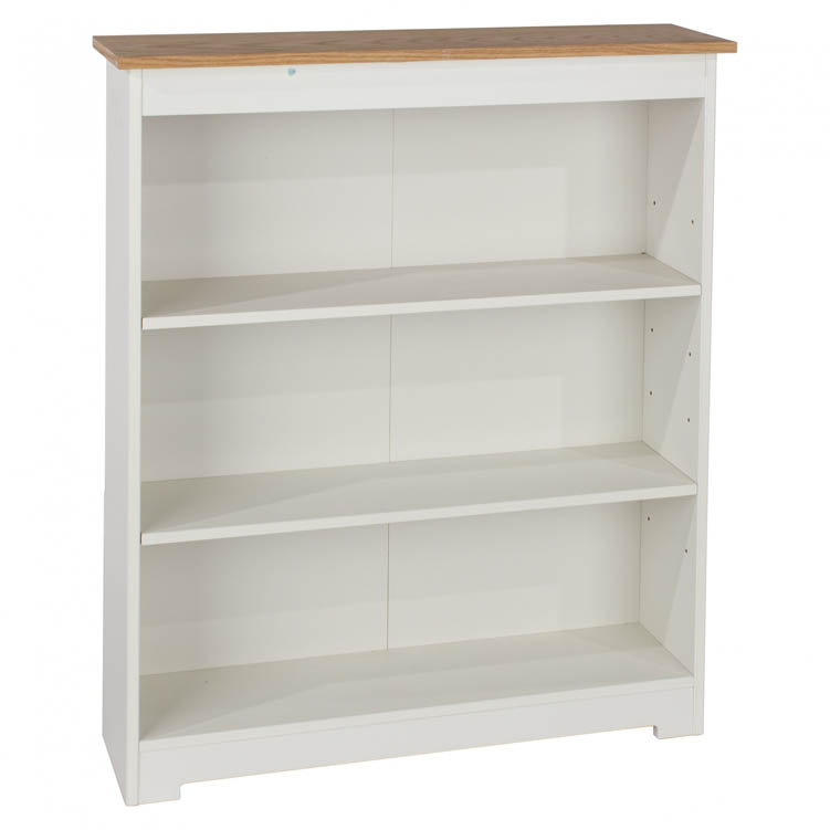 Core Products Core Colorado White and Oak Low Wide Bookcase (Flat Packed)