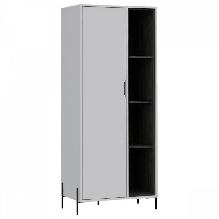 Core Core Dallas White and Grey Oak Bookcase Display Unit