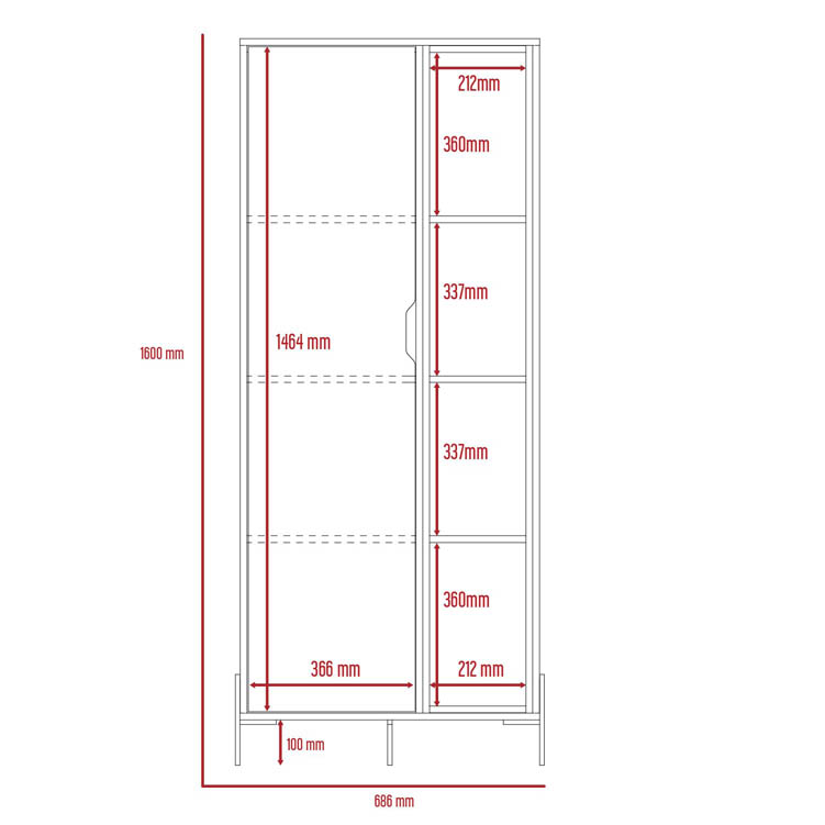 Core Products Core Dallas White and Carbon Grey Oak Bookcase Display Unit (Flat Packed)