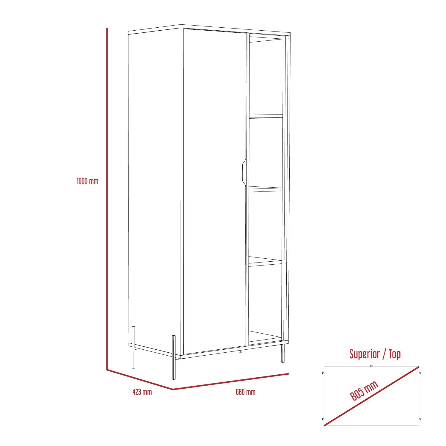 Core Core Dallas White and Grey Oak Bookcase Display Unit