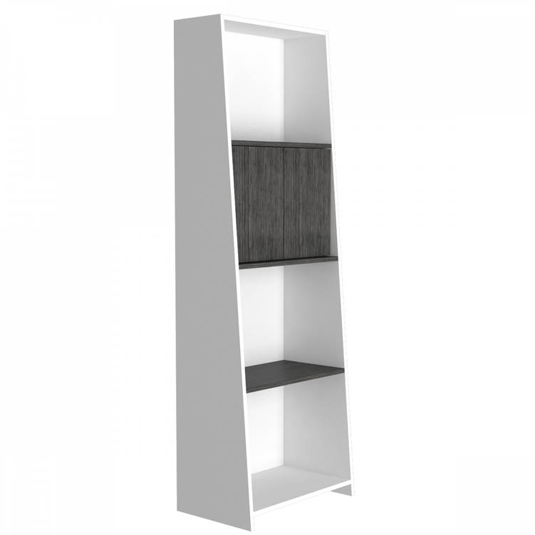 Core Products Core Dallas White and Carbon Grey Oak Bookcase (Flat Packed)