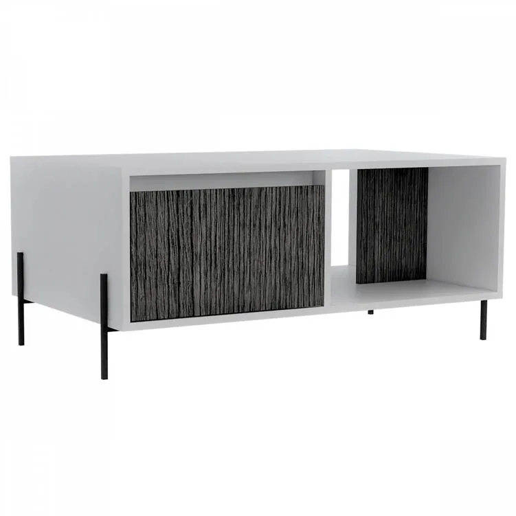 Core Core Dallas White and Grey Oak 1 Drawer Coffee Table