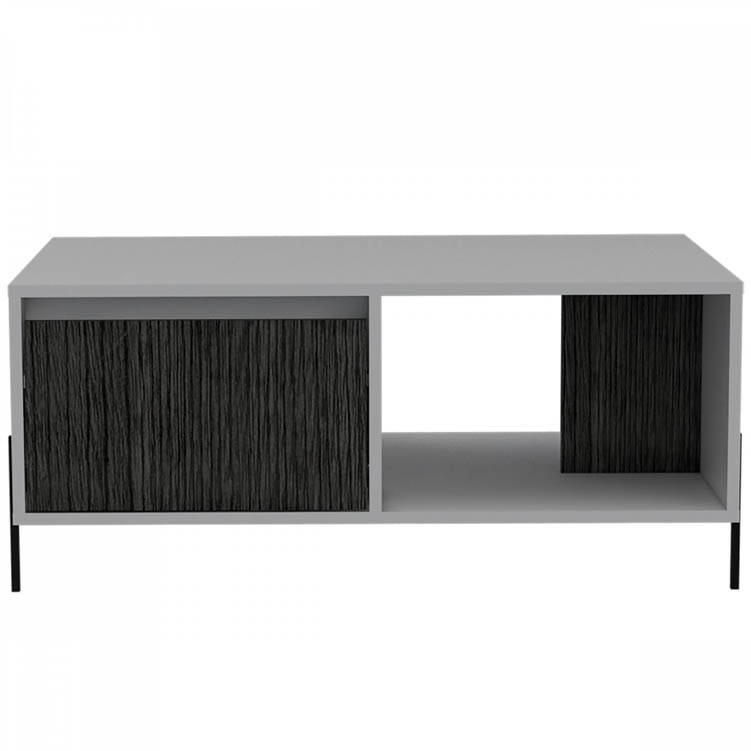Core Products Core Dallas White and Carbon Grey Oak 1 Drawer Coffee Table (Flat Packed)