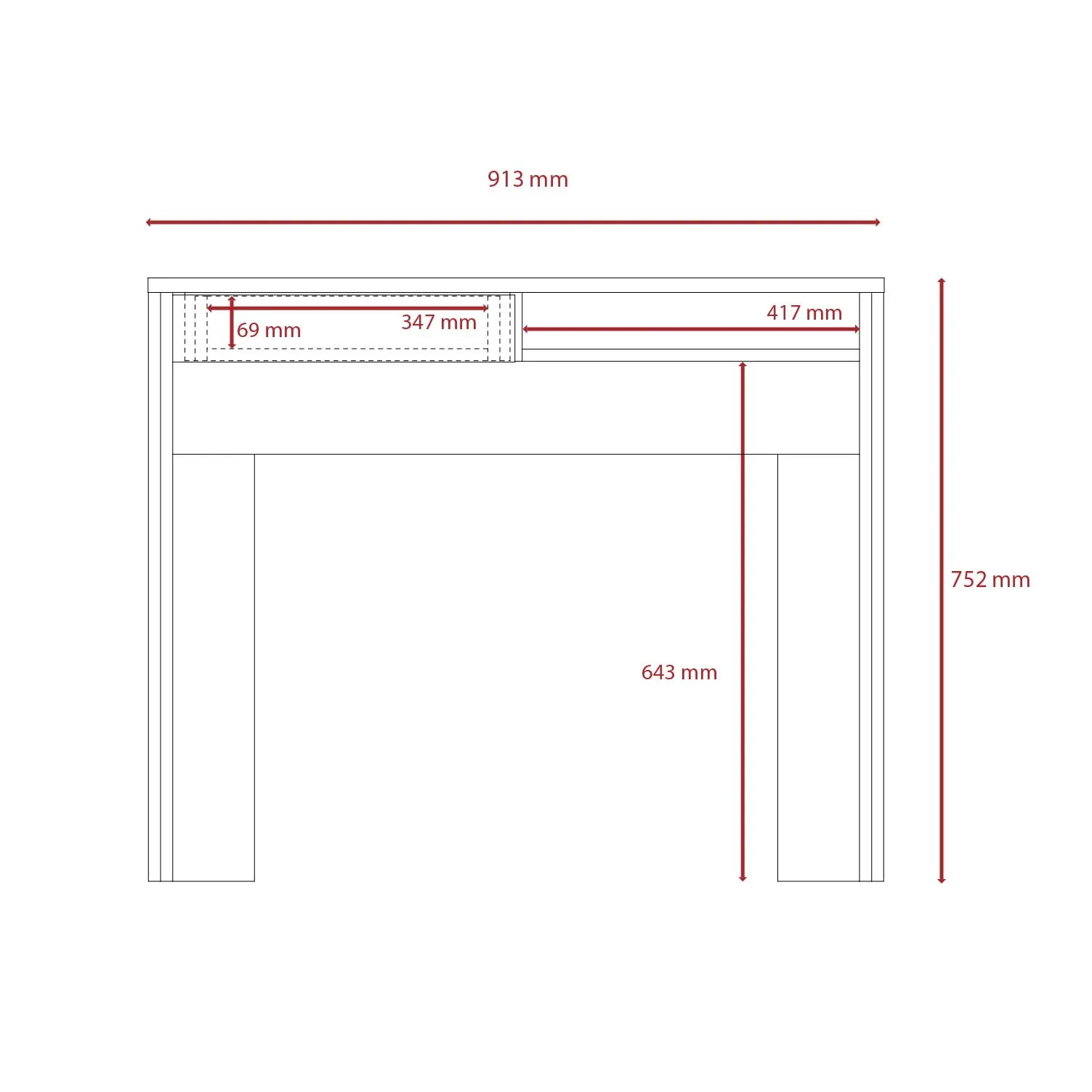 Core Products Core Dallas White and Grey Oak Home Office 1 Drawer Desk