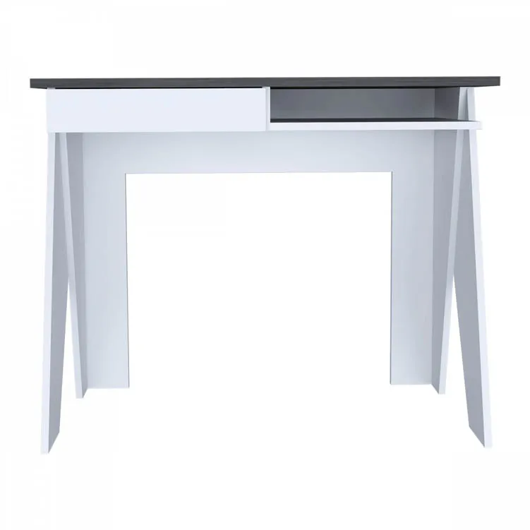 Core Core Dallas White and Grey Oak Home Office 1 Drawer Desk