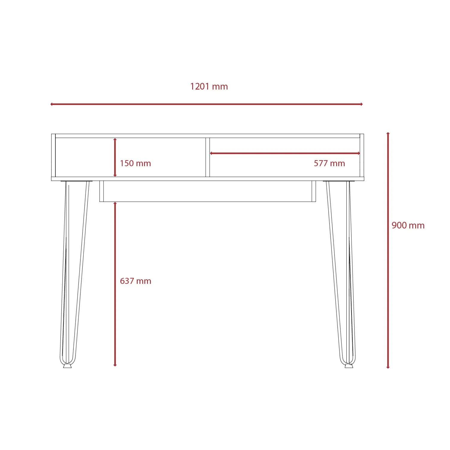 Core Core Dallas White and Grey Oak Home Office Desk with Drawer