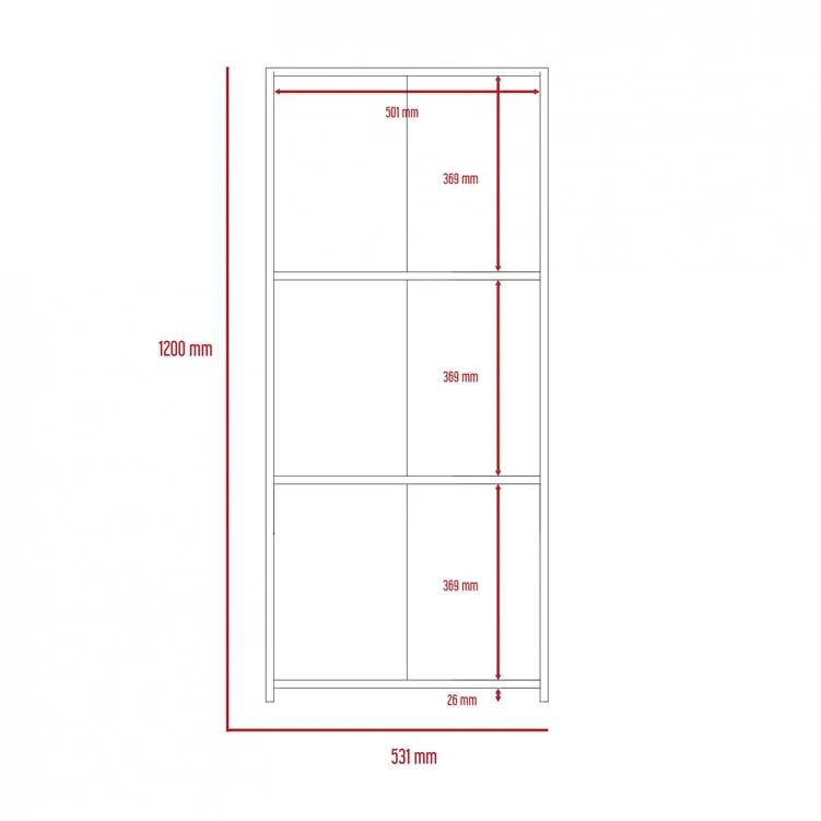 Core Core Dallas White and Grey Oak Low Bookcase
