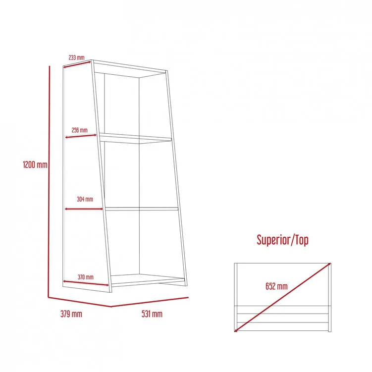 Core Core Dallas White and Grey Oak Low Bookcase