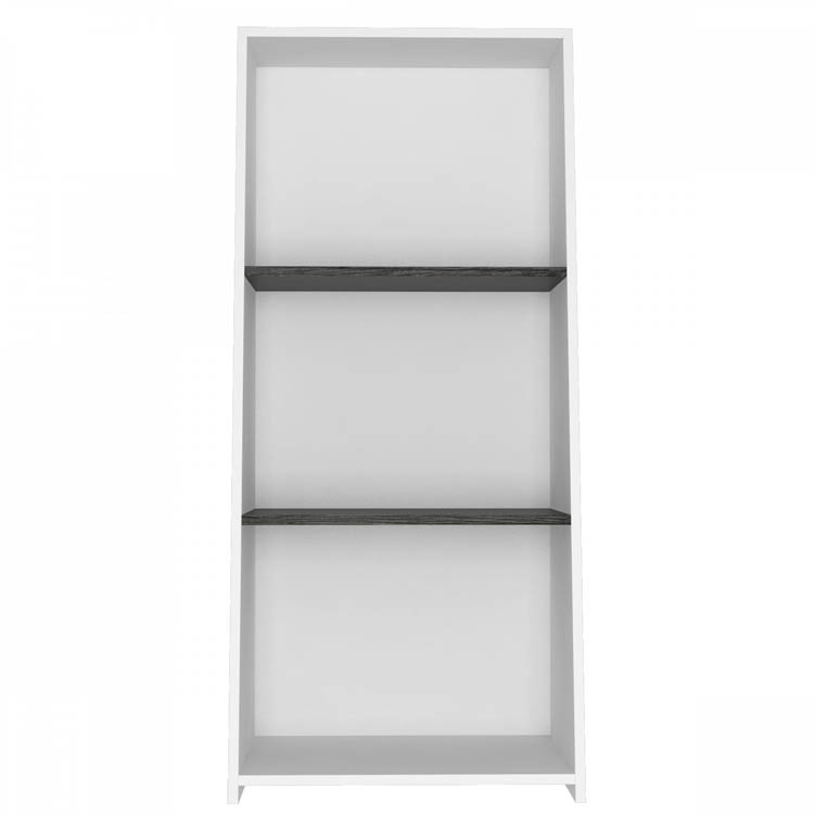 Core Products Core Dallas White and Carbon Grey Oak Low Bookcase (Flat Packed)