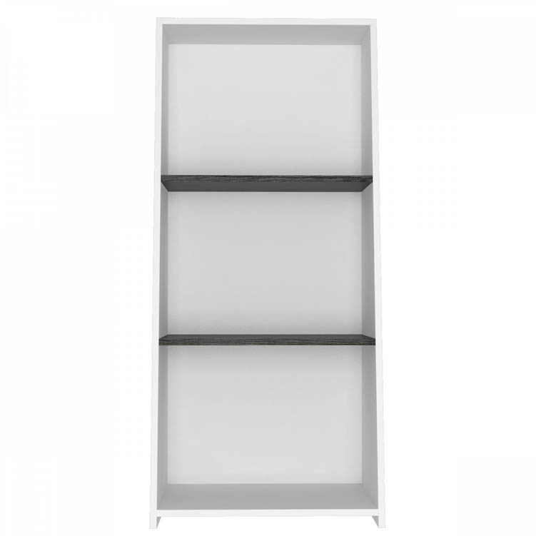 Core Products Core Dallas White and Carbon Grey Oak Low Bookcase (Flat Packed)