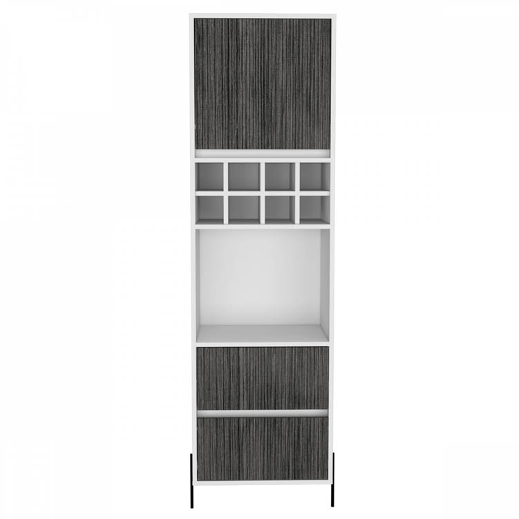 Core Products Core Dallas White and Carbon Grey Oak Tall 1 Door 2 Drawer Bar Cabinet (Flat Packed)