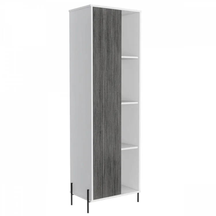 Core Products Core Dallas White and Grey Oak Tall 1 Door Storage and Display Cabinet