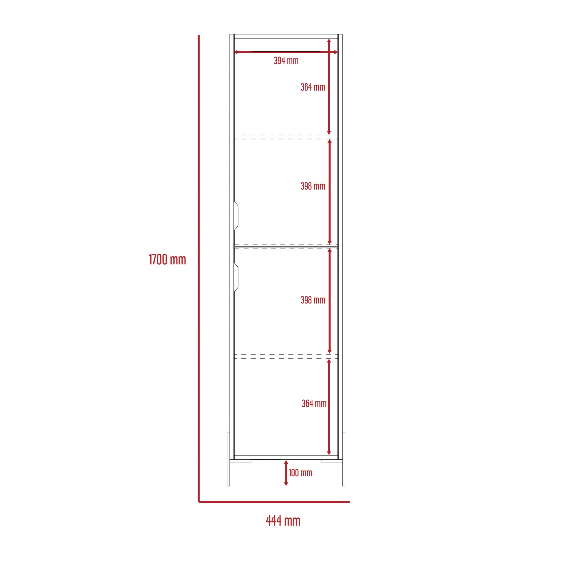 Core Products Core Dallas White and Carbon Grey Oak Tall 2 Door Storage Cabinet (Flat Packed)