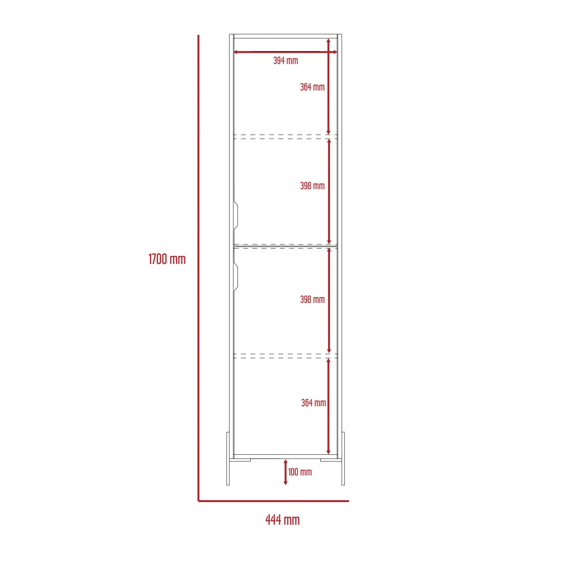 Core Products Core Dallas White and Grey Oak Tall 2 Door Storage Cabinet