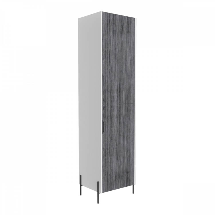 Core Products Core Dallas White and Carbon Grey Oak Tall 2 Door Storage Cabinet (Flat Packed)