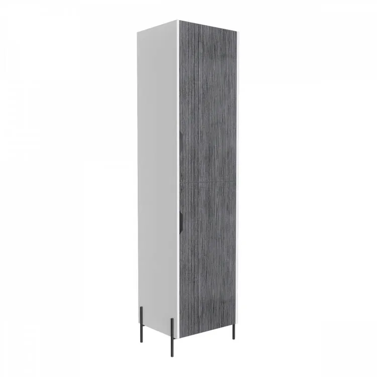 Core Products Core Dallas White and Grey Oak Tall 2 Door Storage Cabinet