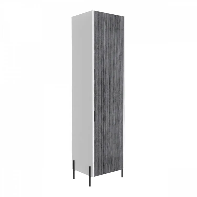 Core Core Dallas White and Grey Oak Tall 2 Door Storage Cabinet