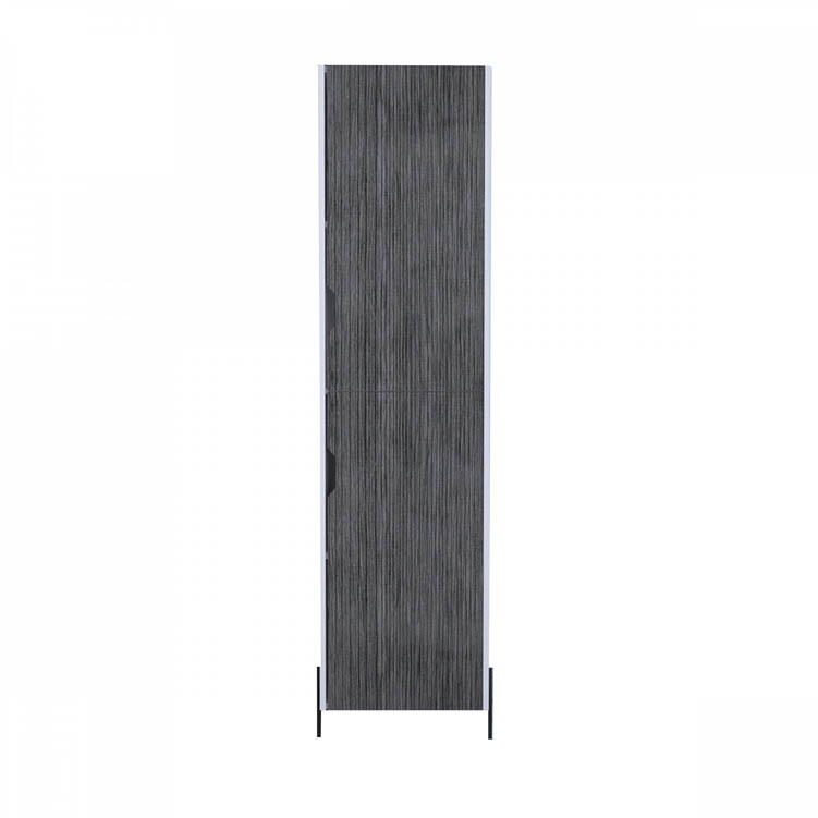 Core Products Core Dallas White and Carbon Grey Oak Tall 2 Door Storage Cabinet (Flat Packed)