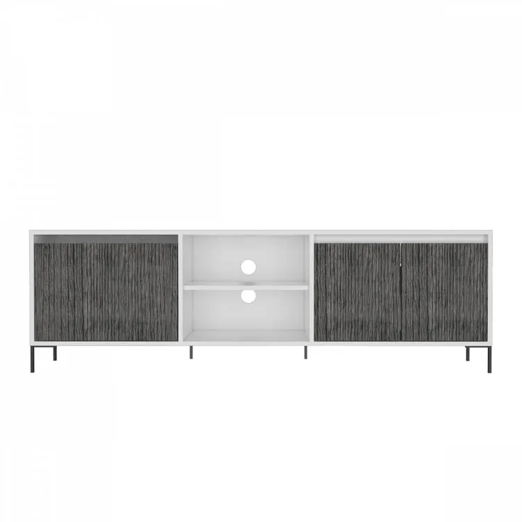 Core Products Core Dallas White and Grey Oak Ultra Wide 2 Door 1 Drawer TV Cabinet