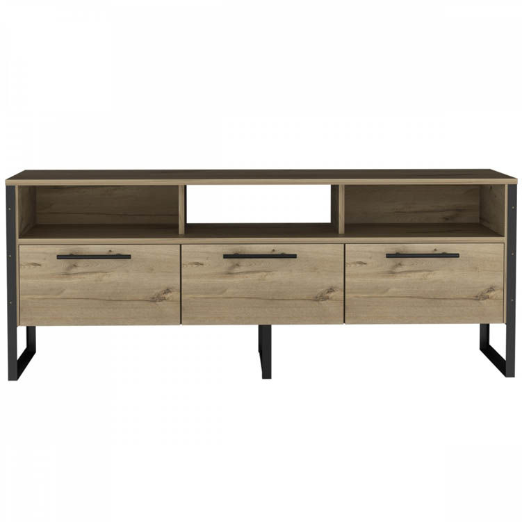 Core Products Core Brooklyn Bleached Pine Effect 3 Door Wide Screen TV Rack (Flat Packed)