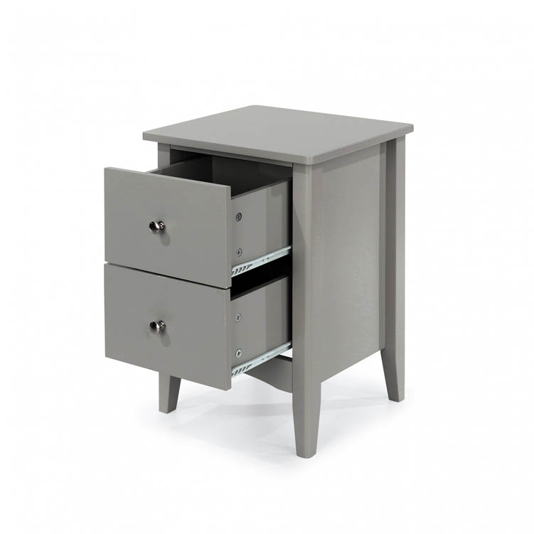 Core Products Core Como Light Grey 2 Drawer Bedside Cabinet (Flat Packed)