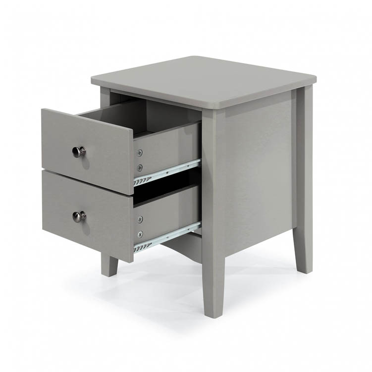 Core Products Core Como Light Grey 2 Petite Drawer Bedside Cabinet (Flat Packed)