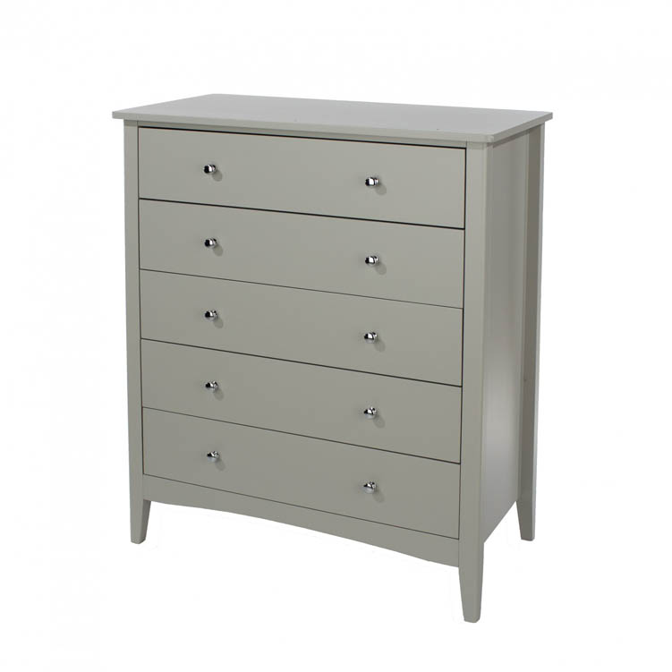 Core Products Core Como Light Grey 5 Drawer Chest of Drawers (Flat Packed)