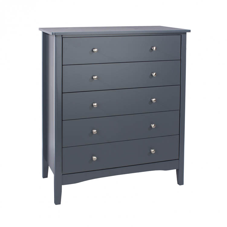 Core Products Core Como Midnight Blue 5 Drawer Chest of Drawers (Flat Packed)