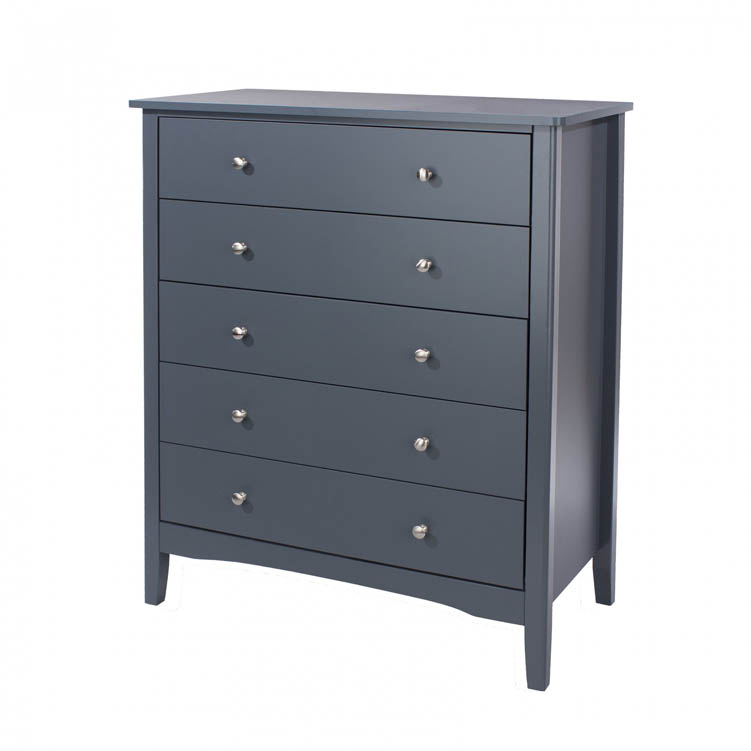 Core Products Core Como Midnight Blue 5 Drawer Chest of Drawers (Flat Packed)